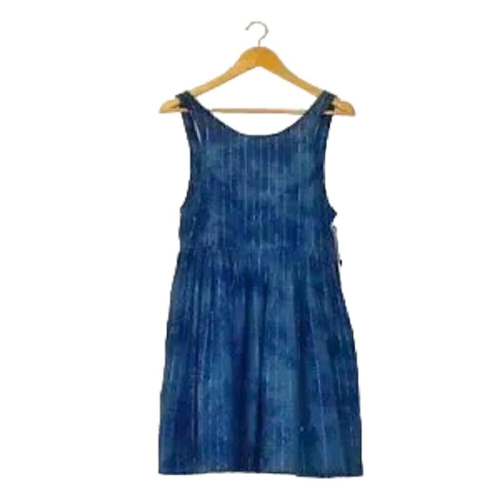 Amuse Society Tie Dye Blue With Silver Metallic Stripes Tank Mini Dress …